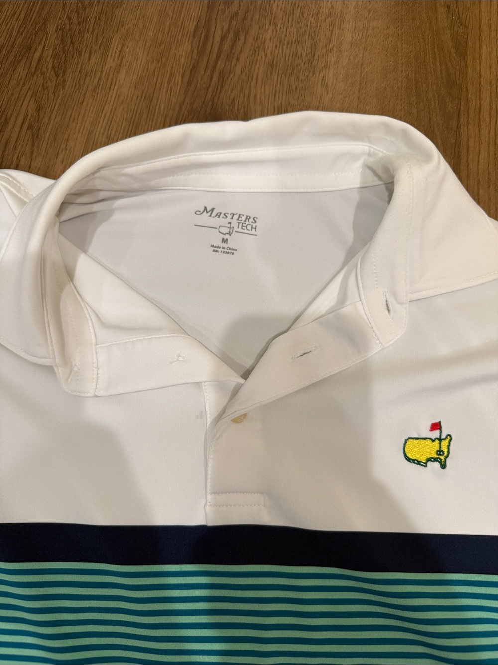 Masters Tech White Polo with Yellow Logo